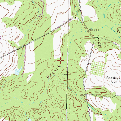 Topographic Map of Reese Church (historical), GA