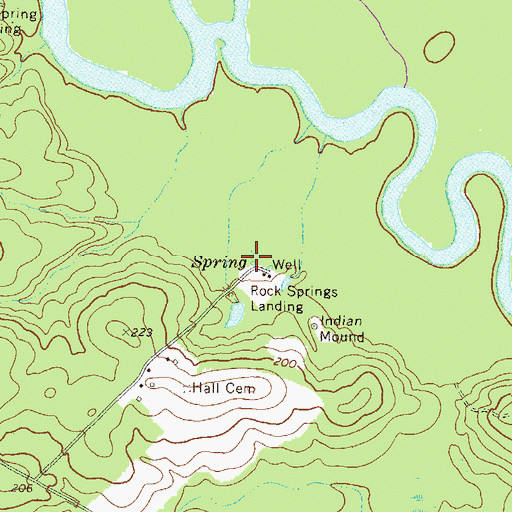 Topographic Map of Rock Springs, GA