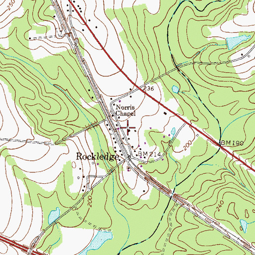 Topographic Map of Rockledge Methodist Church, GA