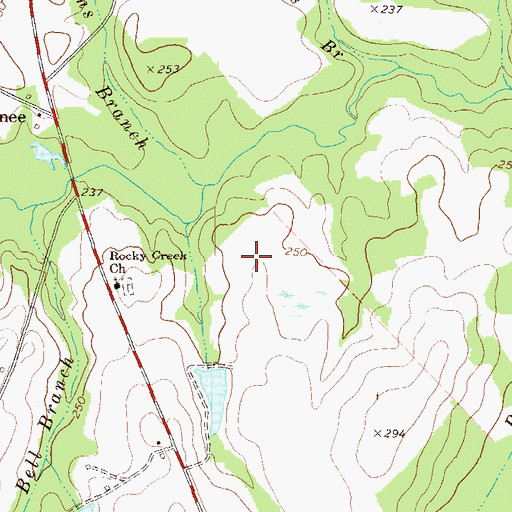 Topographic Map of Rocky Creek School (historical), GA
