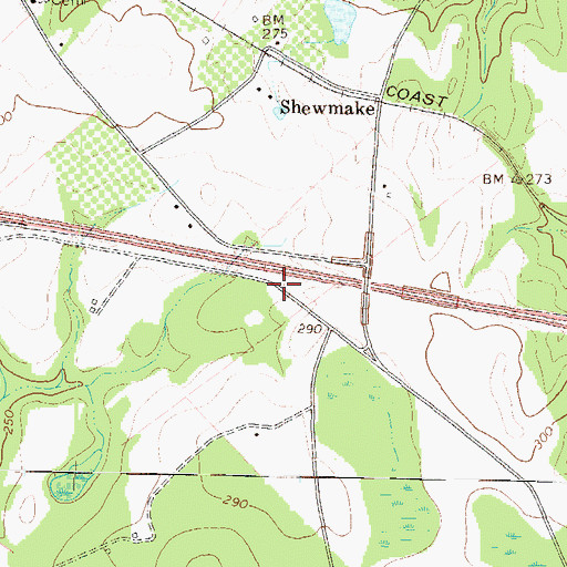 Topographic Map of Shadow Grove School (historical), GA