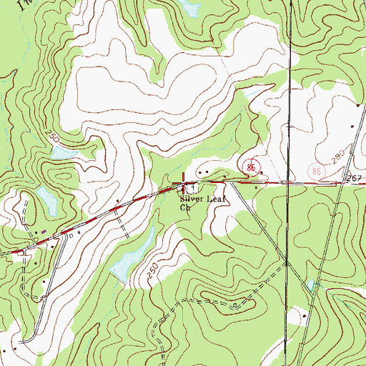 Topographic Map of Silver School (historical), GA