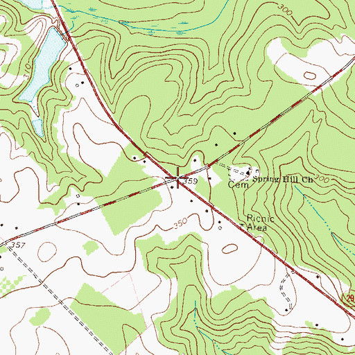 Topographic Map of Spring Hill, GA