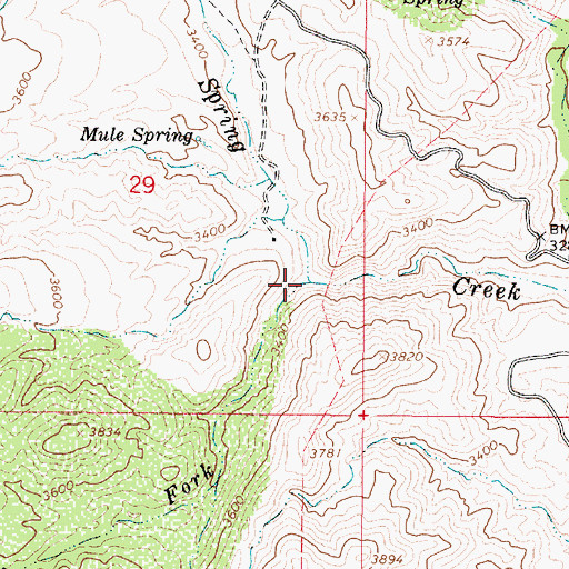 Topographic Map of South Fork Mud Spring Creek, AZ