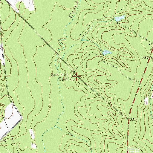 Topographic Map of Sun Hill Baptist Church (historical), GA