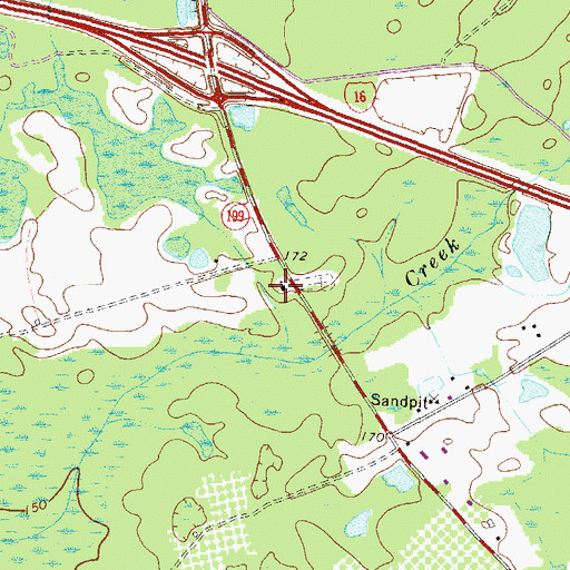 Topographic Map of Valdosta Baptist Church, GA