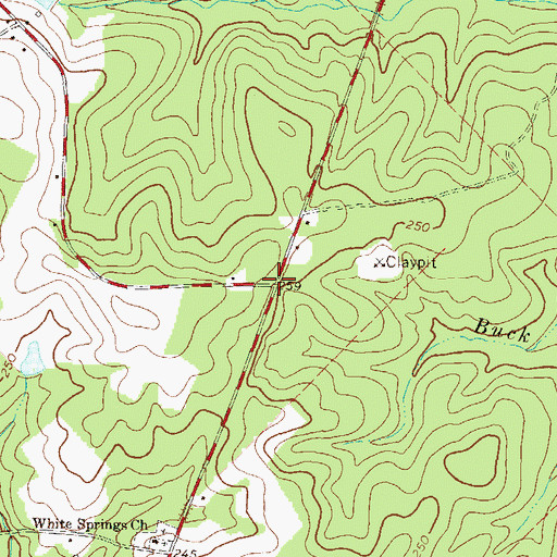 Topographic Map of White Spring School (historical), GA