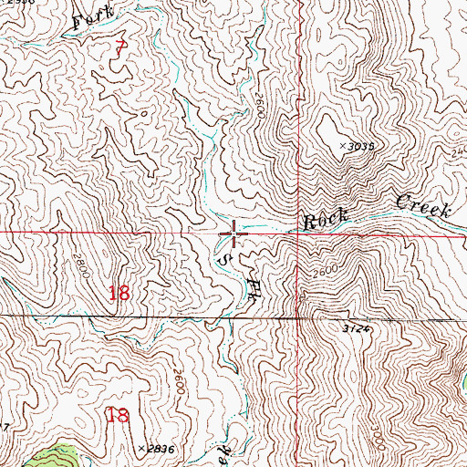 Topographic Map of South Fork Rock Creek, AZ