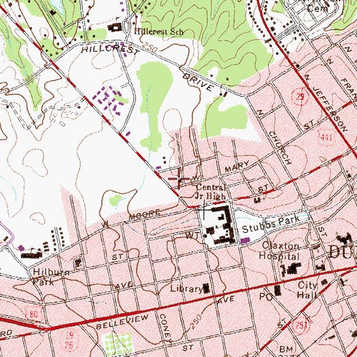 Topographic Map of Williams Grove Baptist Church, GA