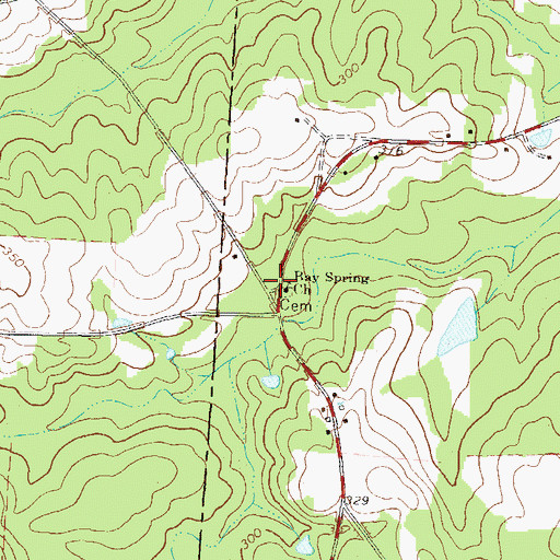 Topographic Map of Bay Spring Church, GA