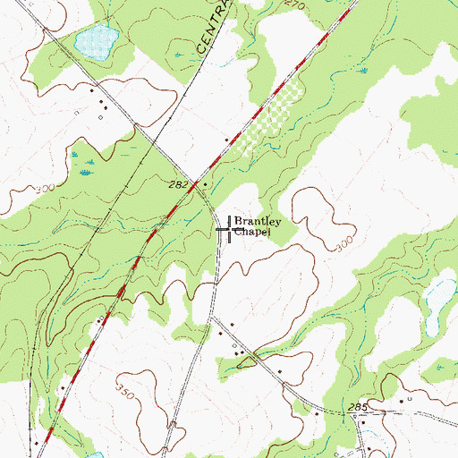 Topographic Map of Brachley Cemetery, GA