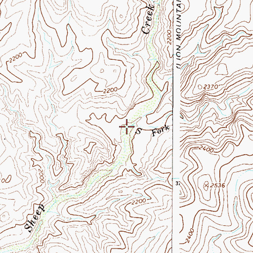 Topographic Map of South Fork Sheep Creek, AZ
