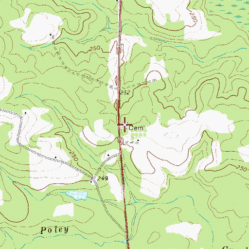 Topographic Map of Foskey Cemetery, GA
