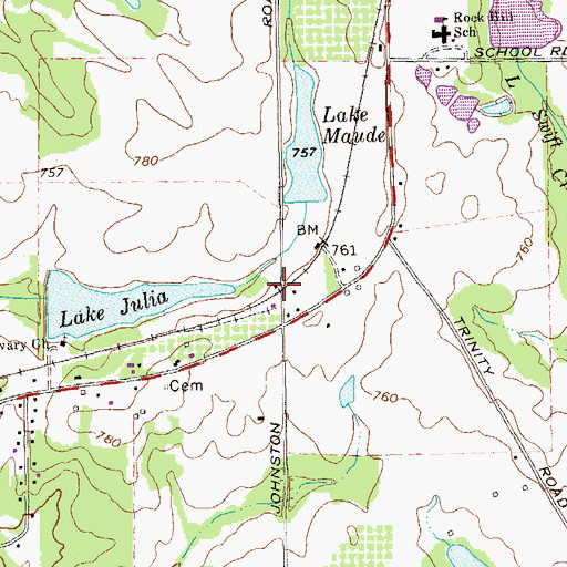 Topographic Map of Blacksboro (historical), GA