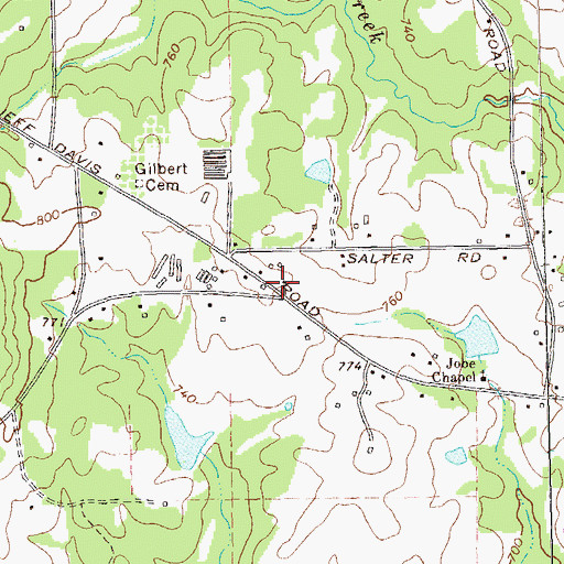 Topographic Map of Burkett School (historical), GA
