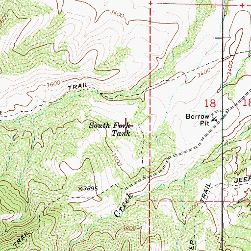 Topographic Map of South Fork Tank, AZ