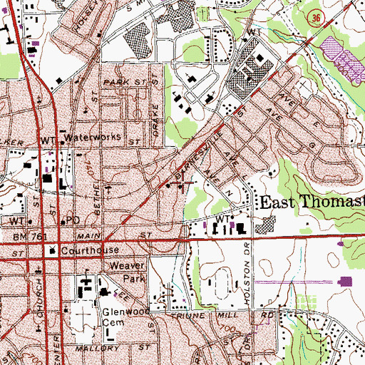 Topographic Map of Church of Christ, GA