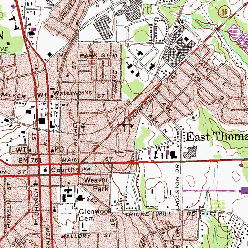 Topographic Map of Church of God, GA