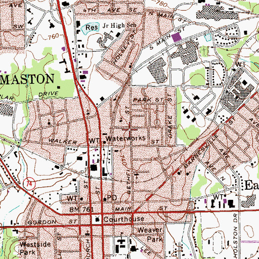 Topographic Map of Effasy Primitive Baptist Church (historical), GA