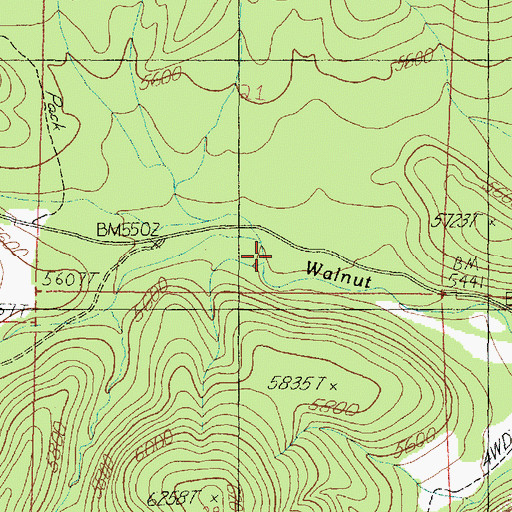 Topographic Map of South Fork Walnut Creek, AZ