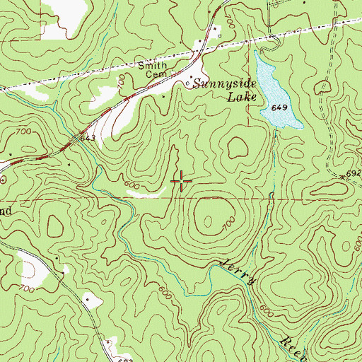 Topographic Map of Flint River Cemetery, GA