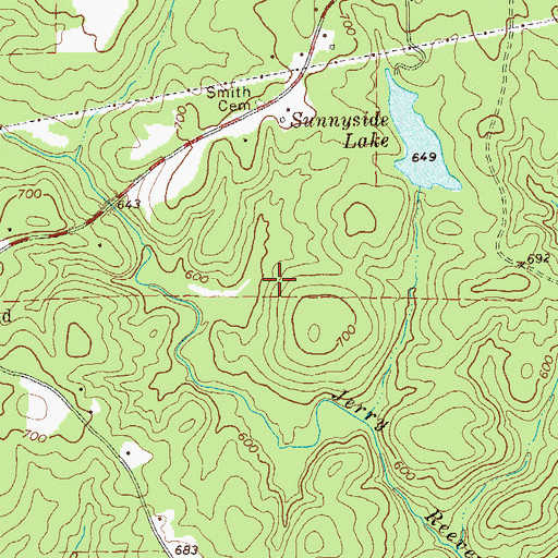 Topographic Map of Flint River Church, GA