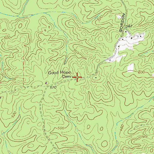 Topographic Map of Good Hope Church (historical), GA