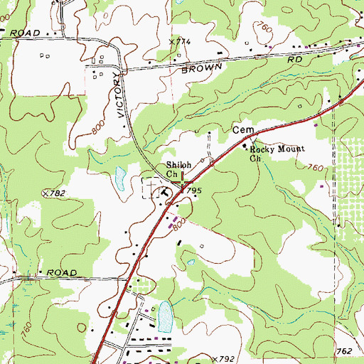 Topographic Map of Gordon School (historical), GA