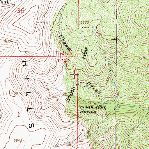 Topographic Map of South Hole, AZ