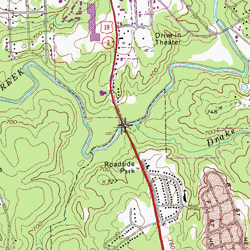 Topographic Map of Leon Smith Bridge, GA