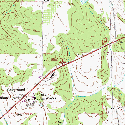 Topographic Map of Liberty School (historical), GA