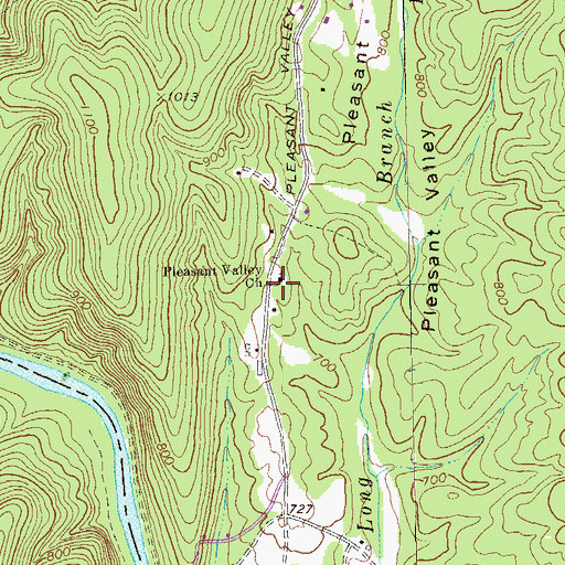 Topographic Map of Pleasant Valley School (historical), GA