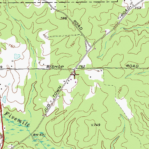 Topographic Map of Pritchett Memorial Church, GA