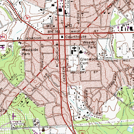 Topographic Map of Robert E Lee Grade School (historical), GA
