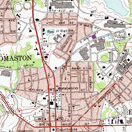 Topographic Map of Saint Mary African Methodist Episcopal Church, GA