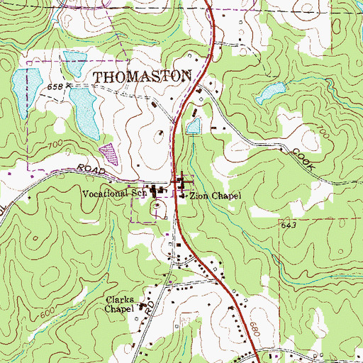 Topographic Map of Shepherd School (historical), GA