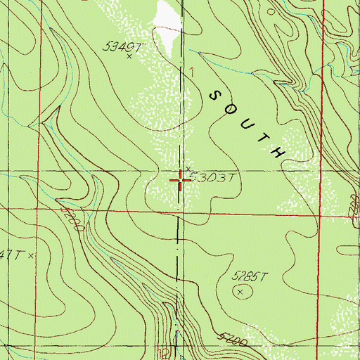 Topographic Map of South Mesa, AZ