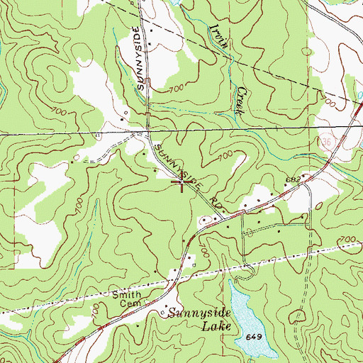 Topographic Map of Sunnyside School (historical), GA