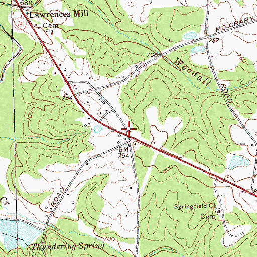 Topographic Map of Thunder School (historical), GA