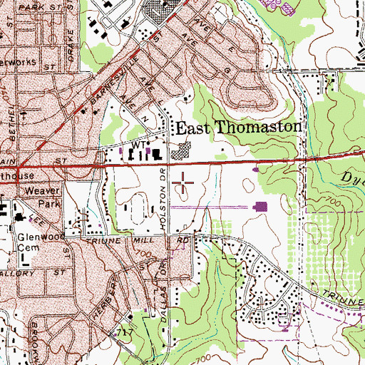 Topographic Map of Upson High School, GA
