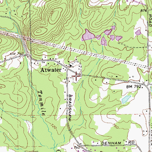 Topographic Map of Valley Grove Cemetery, GA