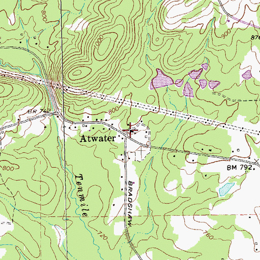 Topographic Map of Valley Grove Church, GA
