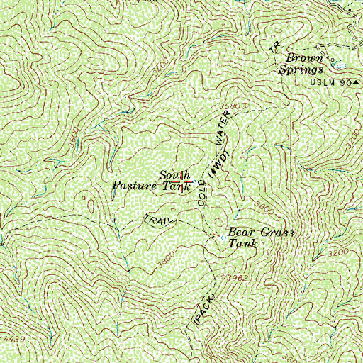 Topographic Map of South Pasture Tank, AZ
