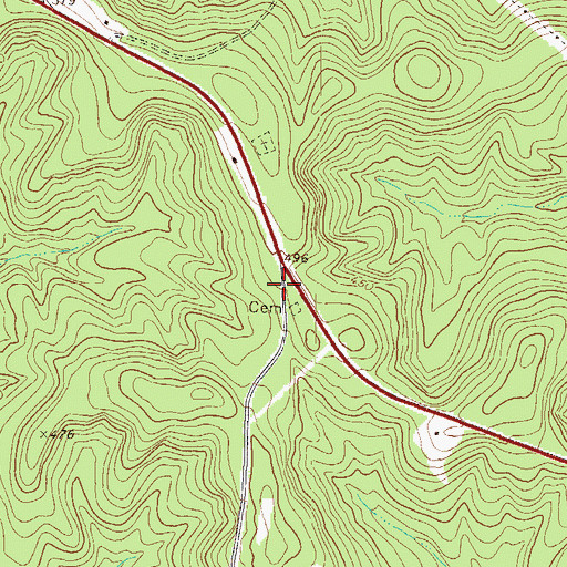 Topographic Map of Faith Church, GA
