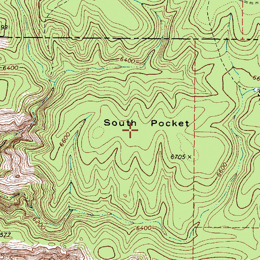 Topographic Map of South Pocket, AZ
