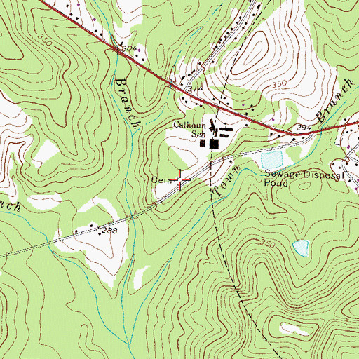 Topographic Map of Harvill Cemetery, GA