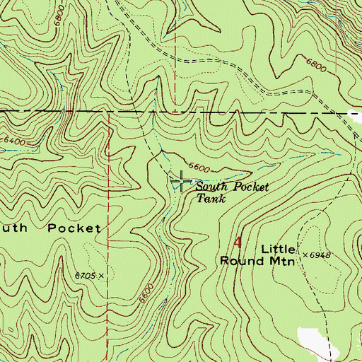 Topographic Map of South Pocket Tank, AZ