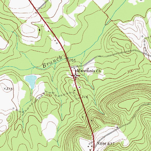 Topographic Map of Macedonia Cemetery, GA