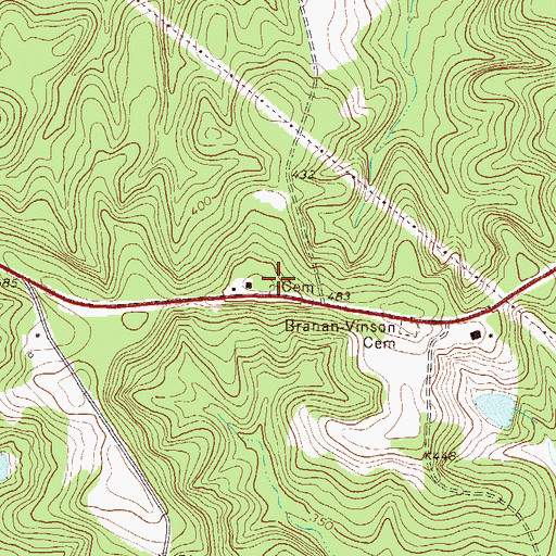 Topographic Map of McArthur-Robinson Cemetery, GA