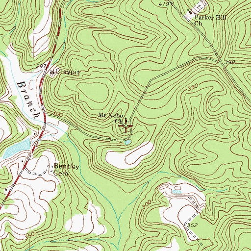 Topographic Map of Mount Nebo Cemetery, GA